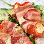 Baked peppers with bacon