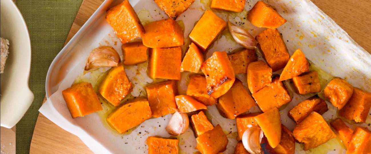 baked pumpkin on table