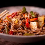 pasta with vegetables on a plate