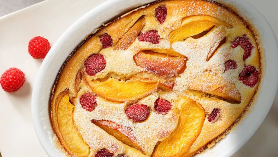 Peach and Raspberry Clafoutis